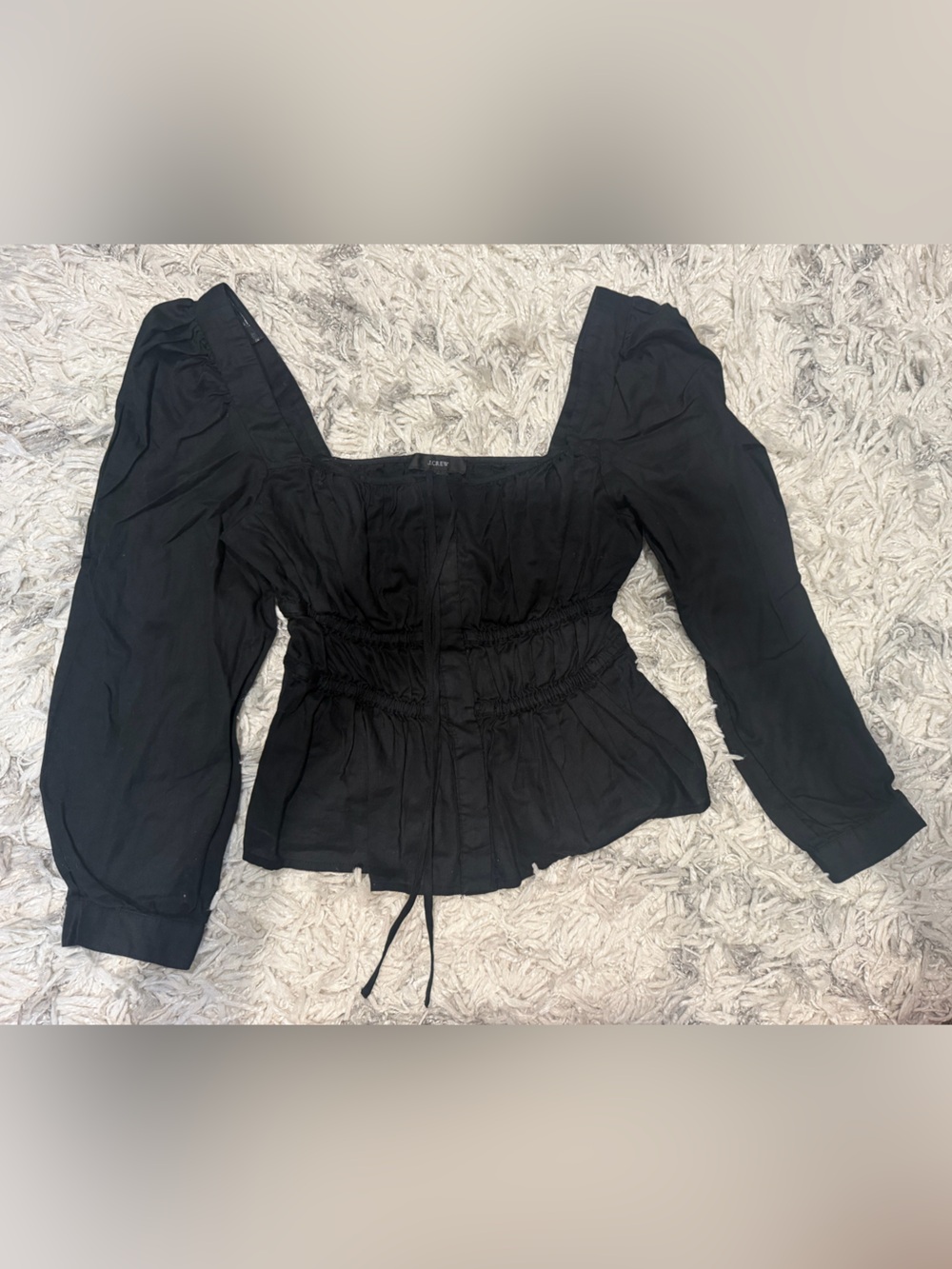 JCREW Black Peplum Smock Top